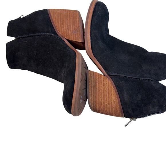 Kork-Ease Chandra Black Leather Ankle Boots Women’s Size 6 Block Heel Comfort - Picture 1 of 5